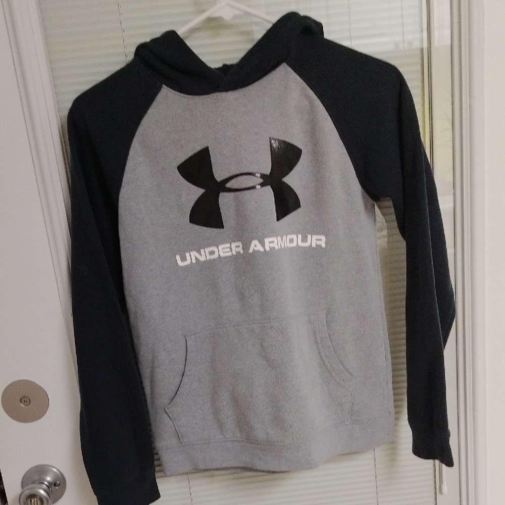 Under Armour Kids' Charcoal and Light Gray Hoodie